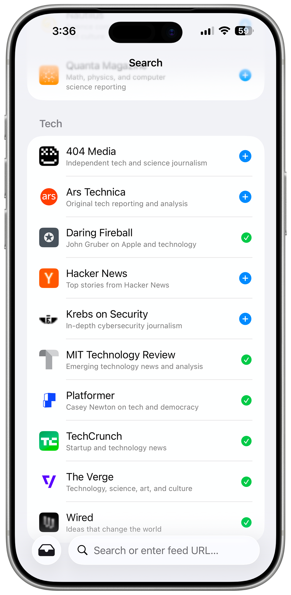 Raincheck article reading view in mobile browser chrome