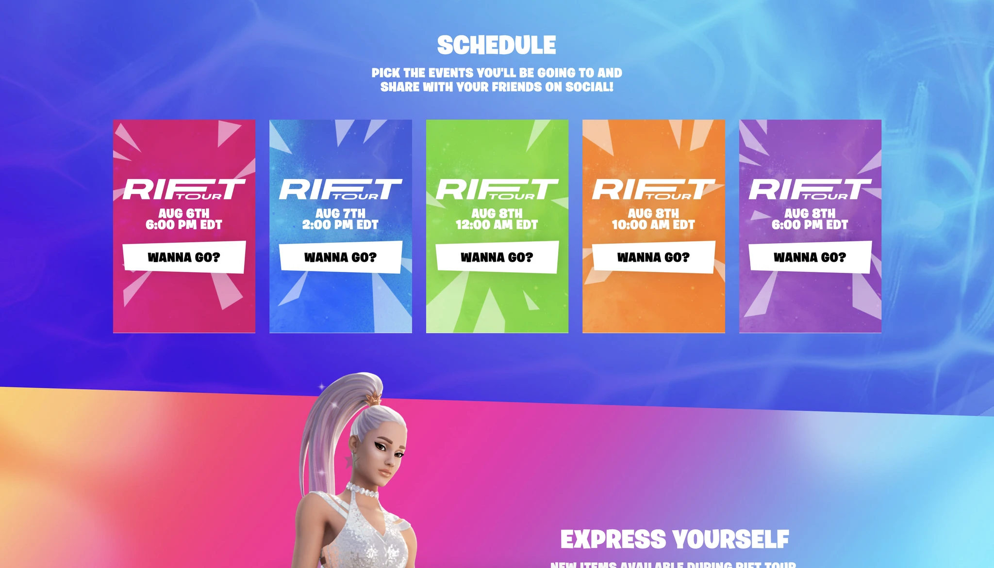 Live Rift Tour website